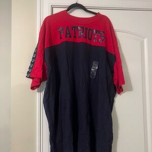 Fanatics New England Patriots Red and Navy Short Sleeve Tee 4XL